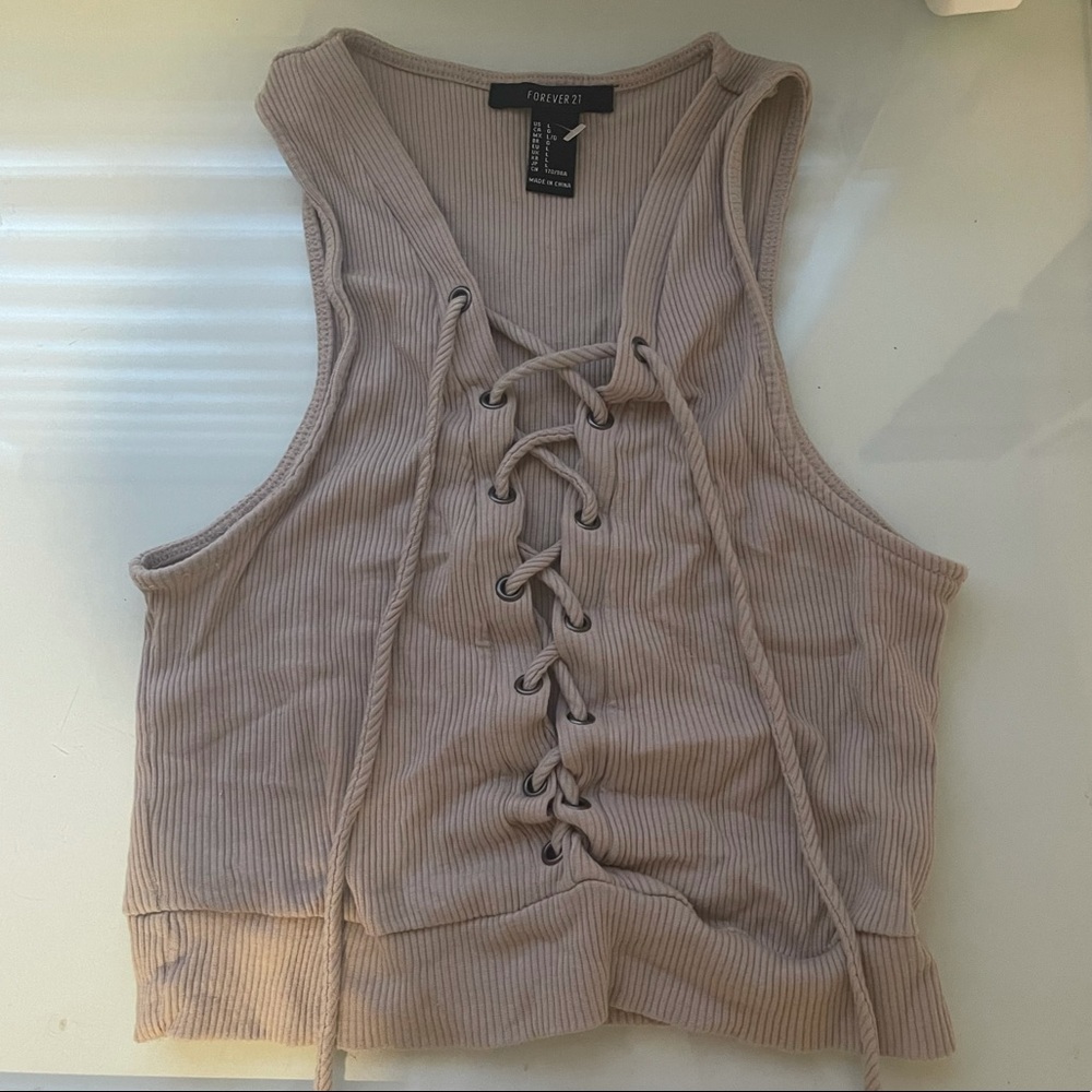 forever 21 crossed tank top